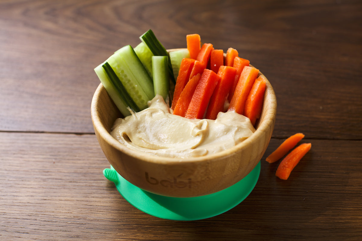 Bamboo Suction Bowl &amp; Matching Spoon Set (Orange)