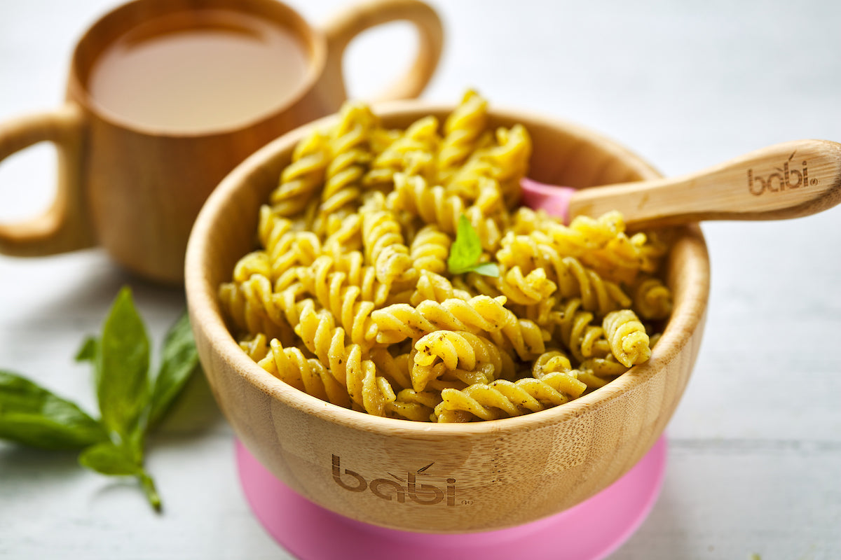 Bamboo Suction Bowl &amp; Matching Spoon Set (Green)