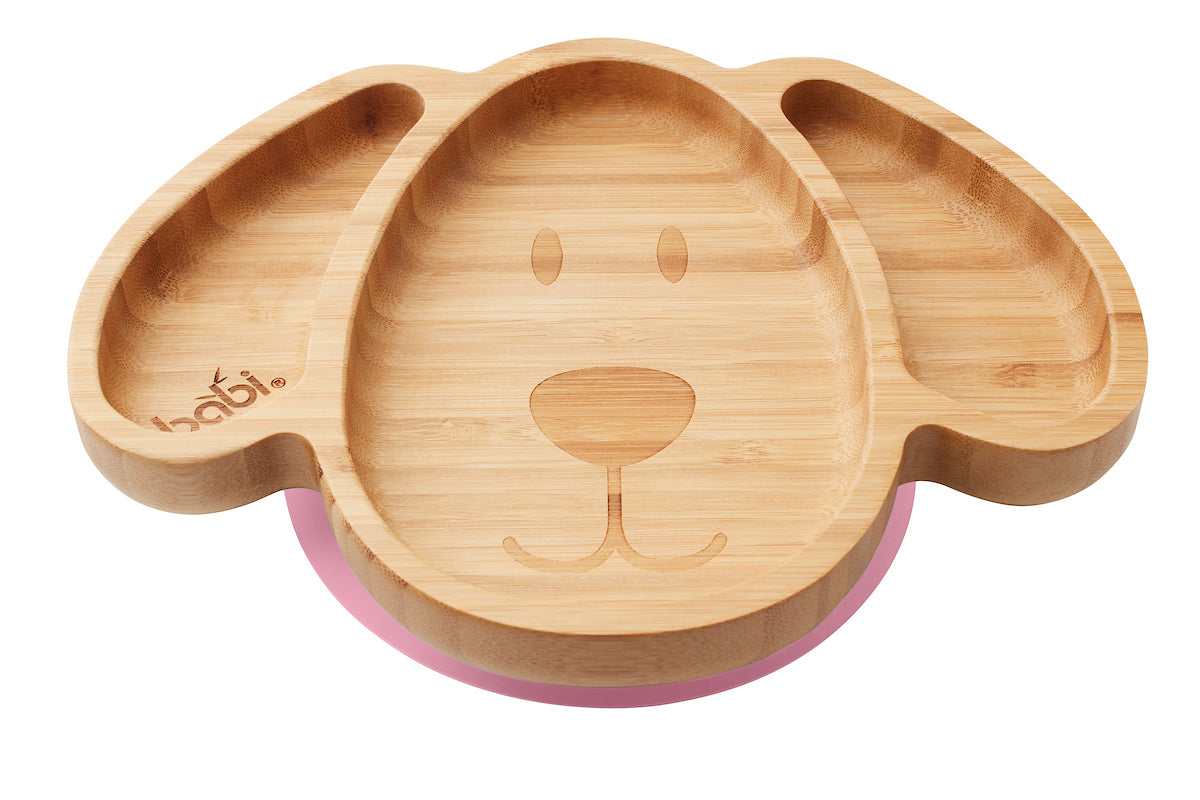 Bamboo Dog Suction Plate (Pink)