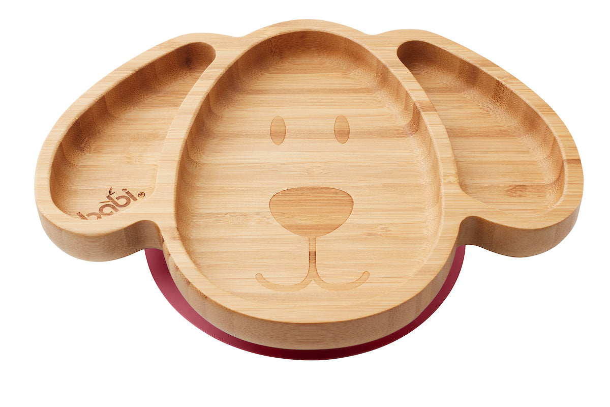 Bamboo Dog Suction Plate (Cherry Red)