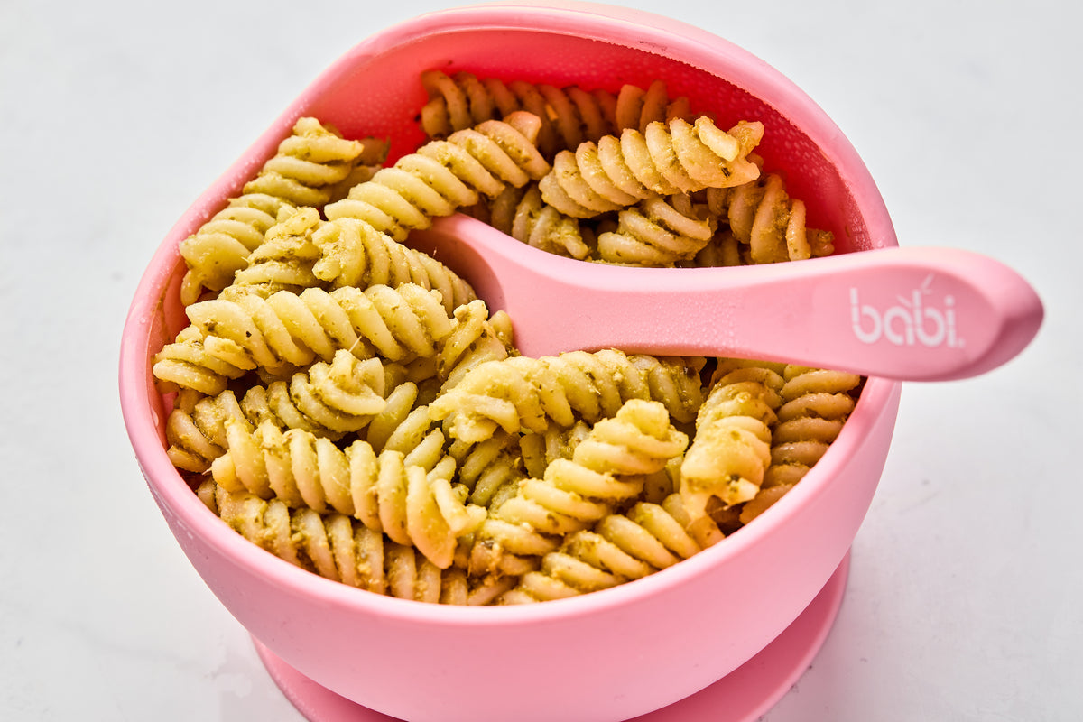 Silicone Suction Bowl &amp; Spoon Set (Pink)