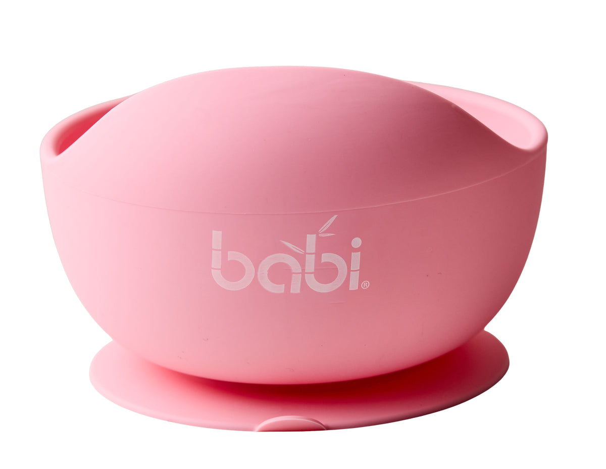 Silicone Suction Bowl &amp; Spoon Set (Pink)