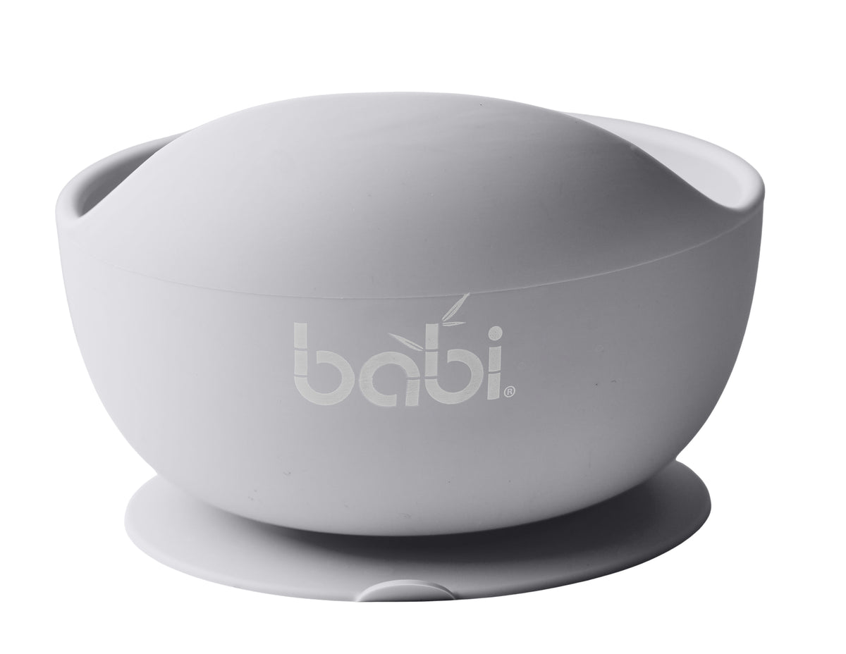 Silicone Suction Bowl &amp; Spoon Set (Grey)