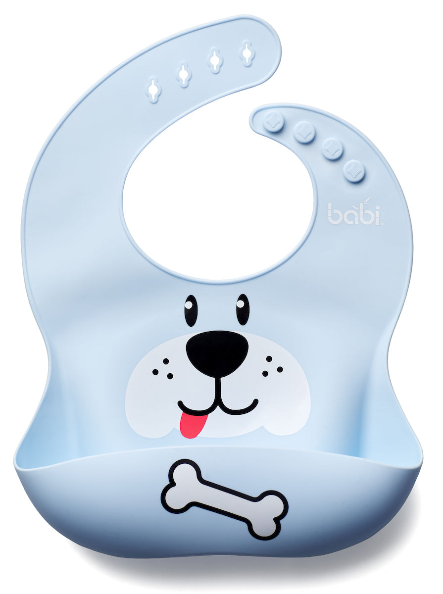 Silicone Bib Dog (Blue)