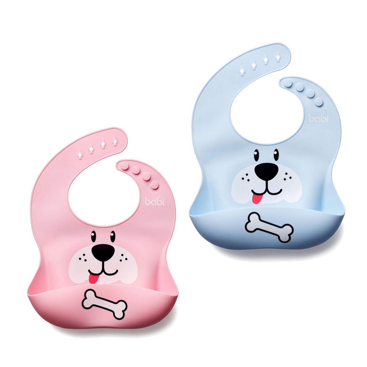 Silicone Dog Bib Set With Pink &amp; Blue (2 pack)