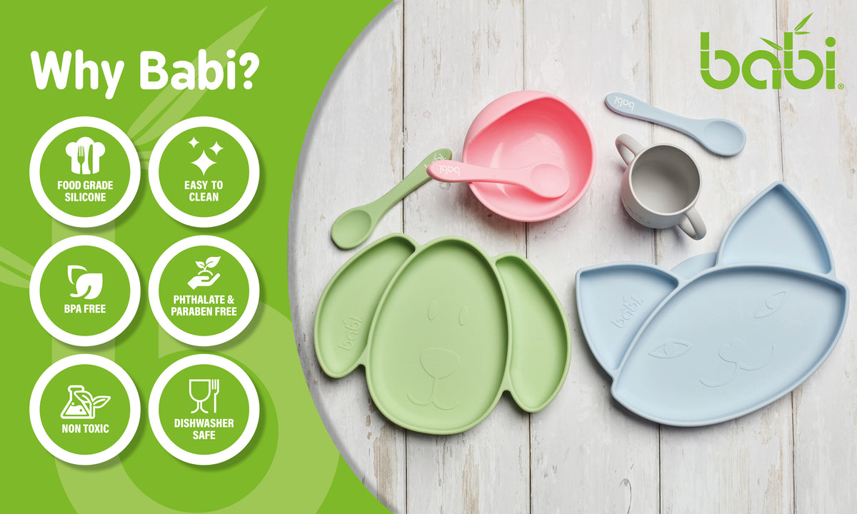 Silicone Suction Bowl &amp; Spoon Set (Pink)